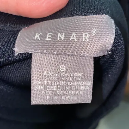 Kenar Black Stretchy Midi Knit Pencil Skirt EUC Sz S Rayon Nylon Women’s