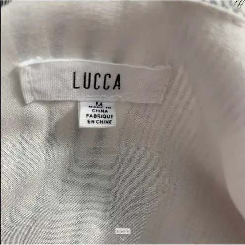 Lucca Couture Front Tie Short Sleeve Stripe Romper