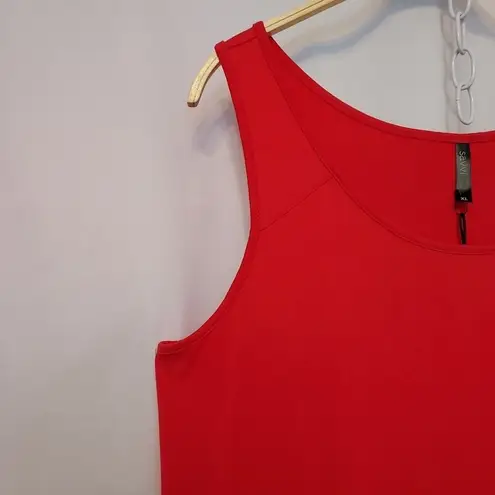 NWT Savvi Sage Tank Dark Coral Reversible Cropped Handkerchief Hem Shirt Top Red Size XL
