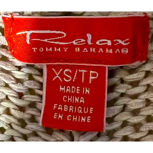 Tommy Bahama  Sweater Womens Size XS Beige Knit Open Long Sleeve Coatigan Light