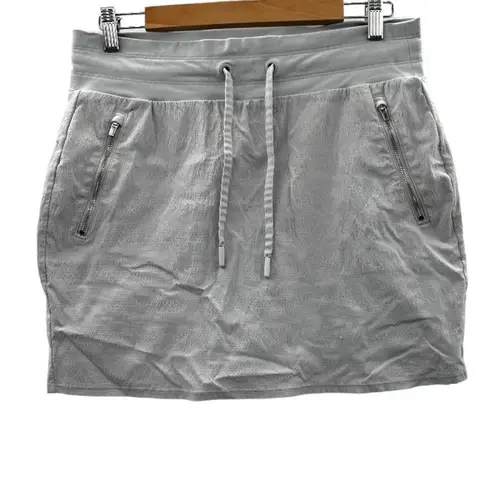 Athleta  Trekkie North‎ Gray Zippered Pockets Drawstring Skort Size 8