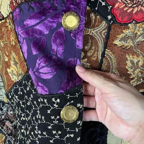 Vintage Alex Ku Tapestry Patchwork Jacket Size XL Purple