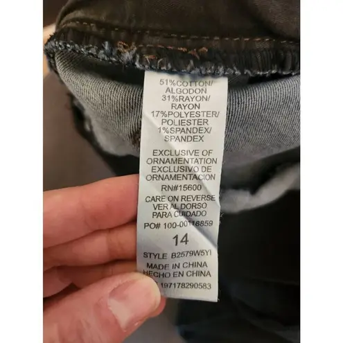 Democracy "Ab"solution Skyrise Wide Leg Jeans with Center Front Seams Size 14