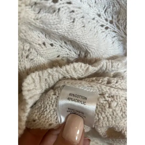 FRESHMAN 1996 Crochet Top Flutter Sleeve Small S