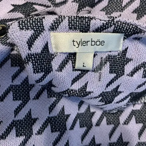 Tyler Boe Womens Size Large Multicolor Houndstooth Bell Sleeve Stretch Blouse