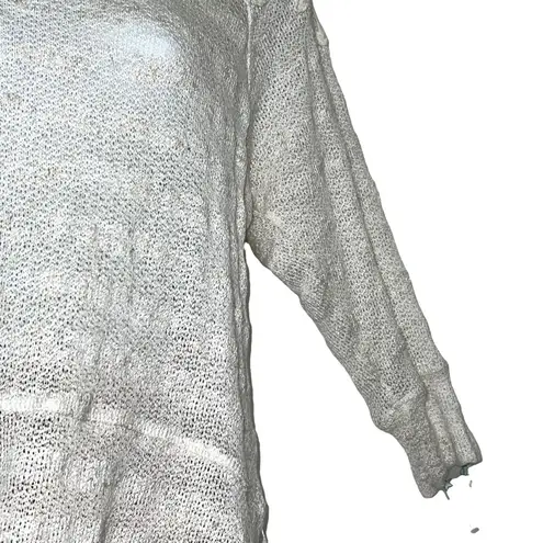 Willow & Clay Blouse Bohemian Linen Knitted Crochet Detail Fishtail