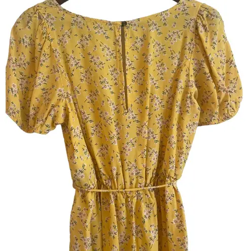 American Eagle Women Romper M Wrap Ditsy Floral Cottage Boho Fairy Y2K Retro Yellow Size M