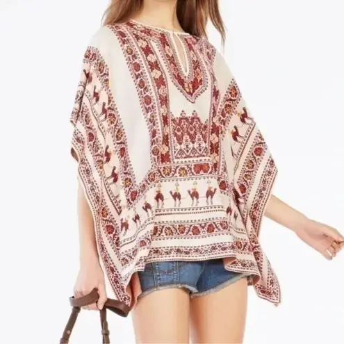 BCBGMAXAZRIA  | Boho Aztec Poncho Shrug Kalanie Caravan Knit Size S Small - RARE