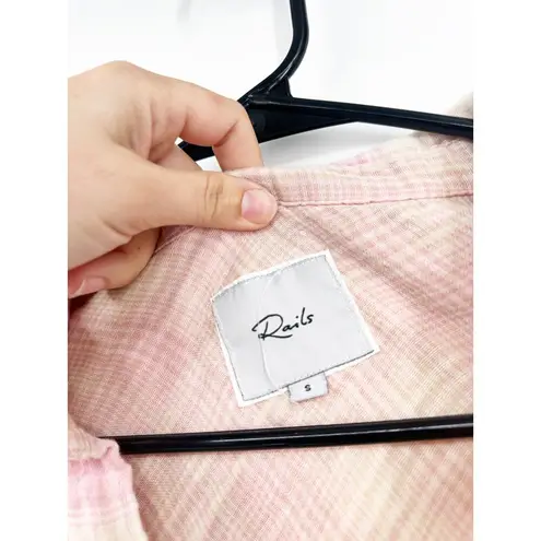 Rails Ellis Rose Sand Ivory Button Up Shirt Size S Pink