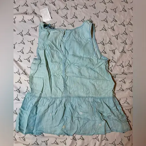 Velvet Heart NWT Denim Peplum Sleeveless Scoop Neck Stretch Waist Tank Top Large