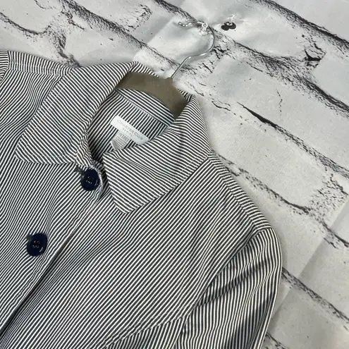 Charter Club Vintage Petite Striped Button Down Shirt LongSleeve Cinched XS Y2K