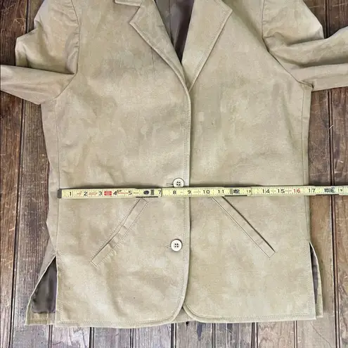 Women's vintage suede like blazer Jacket camel colored lightweight Tan Size 10