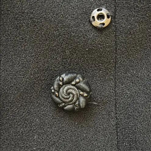 Vintage Karen Nicole New York 100% Wool Black Blazer with Faux Fur Collar Size 6