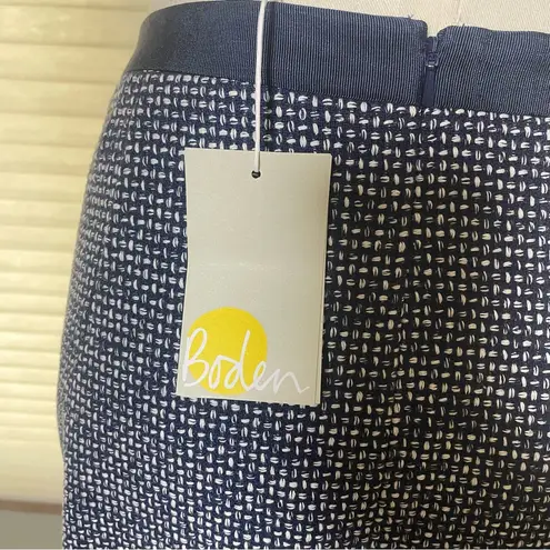 NWT Boden Navy White Tweed Pencil Skirt US 14R UK 18R Office Career Classic Black Size 14