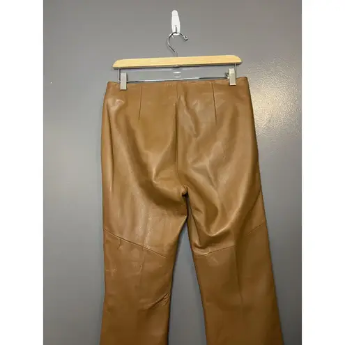 Pelle Studio Wilsons Pants Womens 10 Brown Leather High Rise Bootcut Lined