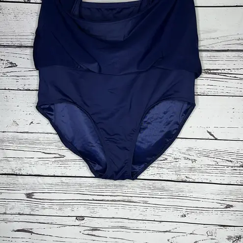 Lands'End Lands’ End NWT Size 16 Navy Blue Tummy Control Modest Swim Skirt w/ Panty