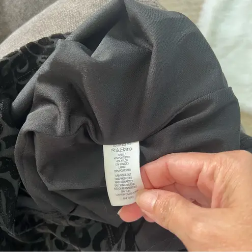 Adrienne Vittadini Black Burnout Velvet Floral Mini Dress Size Small