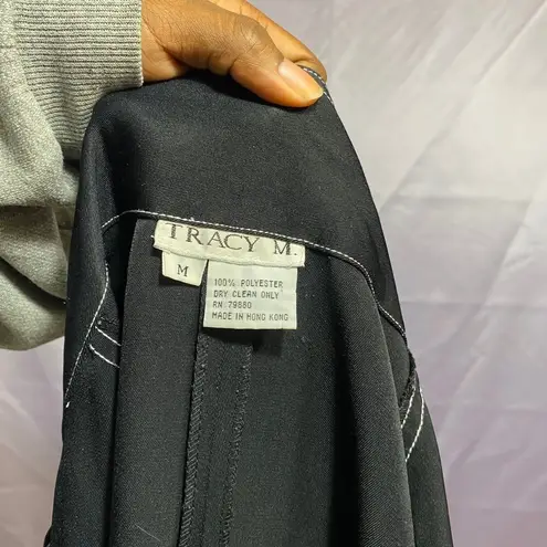 Tracy M. collared button down long sleeve dress Black Size M