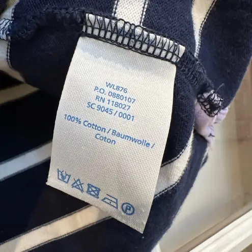 Boden Preppy Navy White Striped Sweater Top Floral Embroidered Women’s Size 2 XS Blue