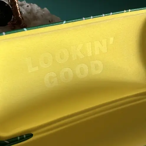 Hard Shell Clam Closure Sunglasses Travel Case Green with Graphic Print