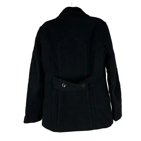 st. john's bay  Black Wool Blend Peacoat Size M Double-Breasted Women's Jacket