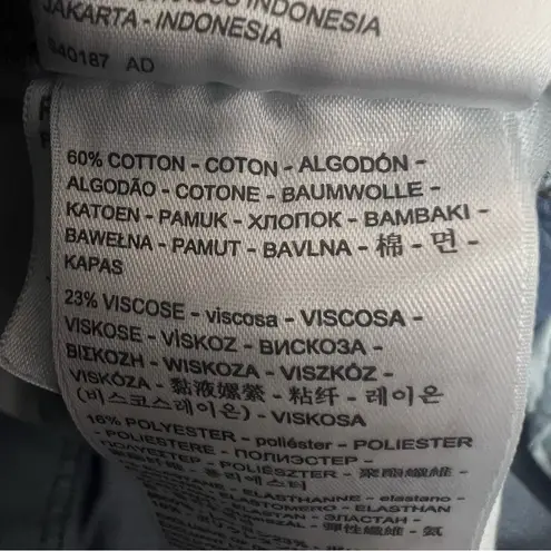 Levi's  Shorts Womens Size 30 Dark Wash Blue Denim Mid Length Roll Up Distressed