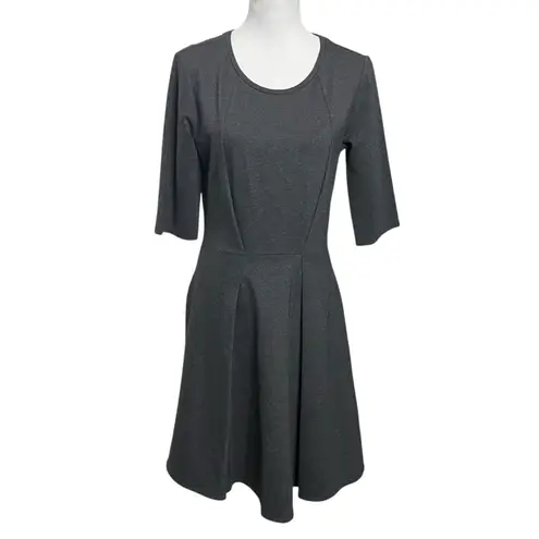 Max Mara Weekend Fit & Flare Jersey Dress L Charcoal Gray Minimalist Workwear