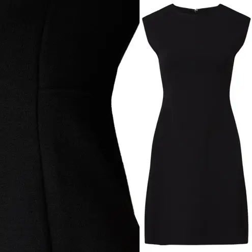 Club Monaco Sculptural Mini Dress Women's 10 Black Minimalist Neutral LBD Career