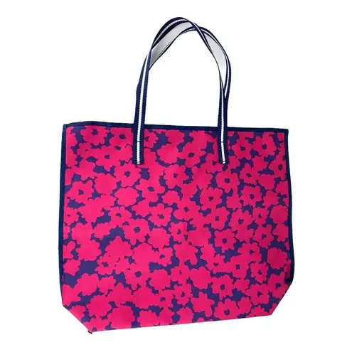 Estée Lauder Estee Lauder Floral Tote Beach Bag Fuchsia Navy Large