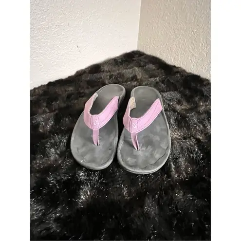 Olukai  Ohana Mauve/Black Flip Flop Comfort Sandal Women's size 8