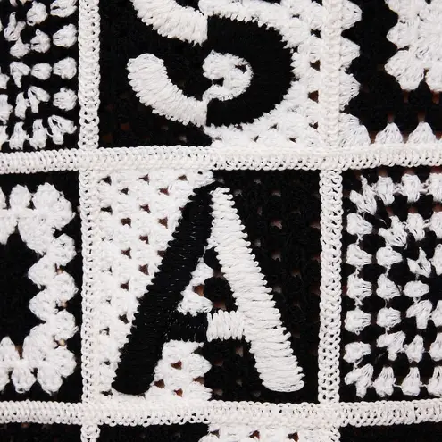 ALLSAINTS NWT Black and White Crochet Vest Florence Vest Medium $200 retail