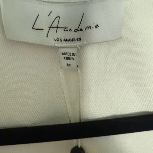 L'Academie The Aeris Crop Top White Front Tie Closure Medium M NEW