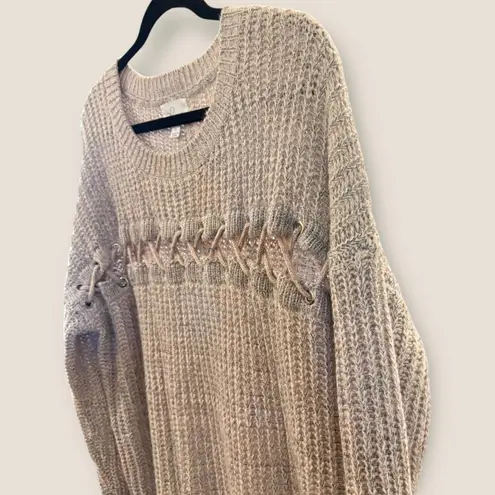 Blu Heaven Women's Beige Acrylic Knit Sweater, Size L Fall Winter Chic Size L
