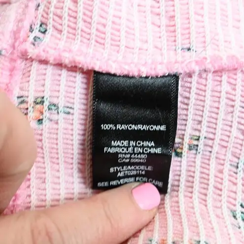 AFRM Womens S Haley Smocked Top in Pink Bouquet NEW