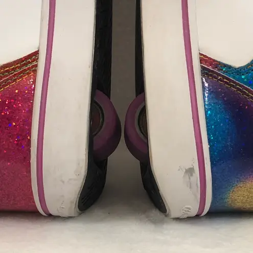 Heelys Motion Plus 77061 White Rainbow Glitter Uni Skate Shoes Youth 4 Women’s 5