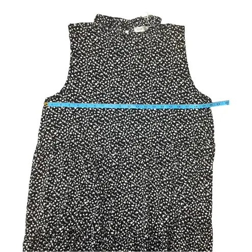 Rielle Ruffle Mock Neck Mini Tent Black Grey White Party Dress Size XL