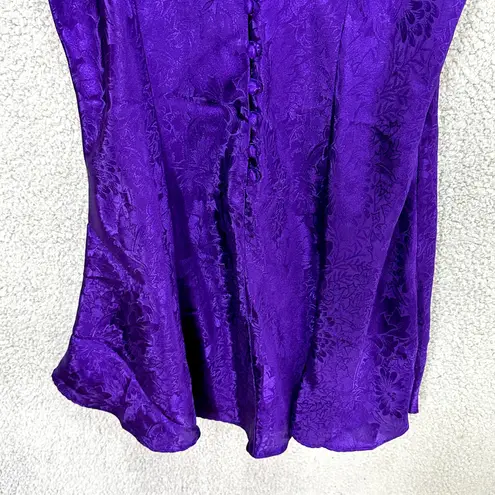 Adonna Slip Dress Women M Purple Jacquard Floral Mini Y2K Coquette Romantic Purple Size M