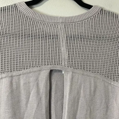 Lululemon  Back To Balance Sweater Size 2 Purple Open Back Cashmere Athleisure