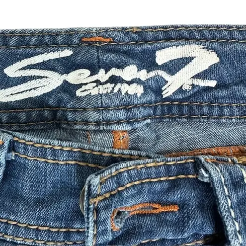 Seven7 Bootcut Jeans Embellished Pockets Dark Wash Denim Women's Size 10P