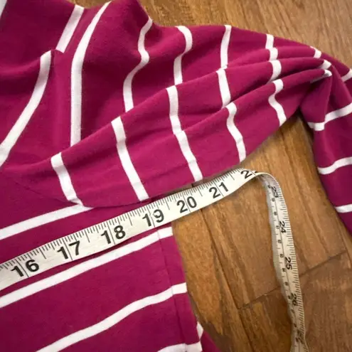 Susan Graver Weekend maroon striped long sleeve top large