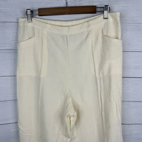 Soft Surroundings  Womens size Large Tall Cotton Cream Pull On Pants 43382