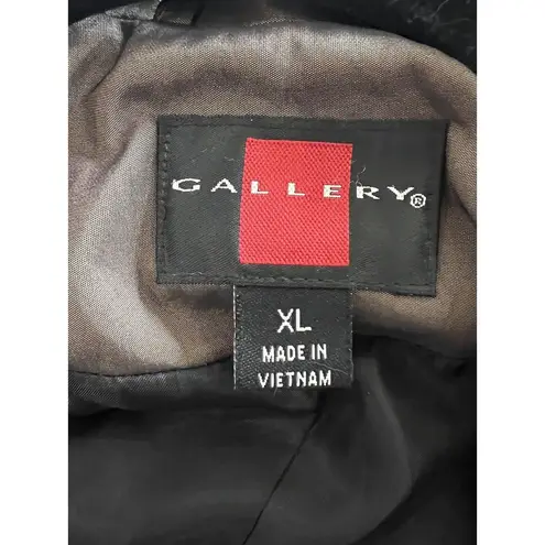 Gallery , Woman's Full Zip With Buttons Hooded Coat/Jacket, Size XL