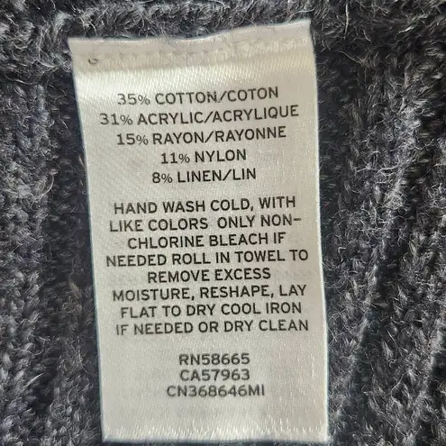 Caslon Gray Poncho Sweater Size Medium/Large Chunky Cowl Neck Gray Sweater - Image 7
