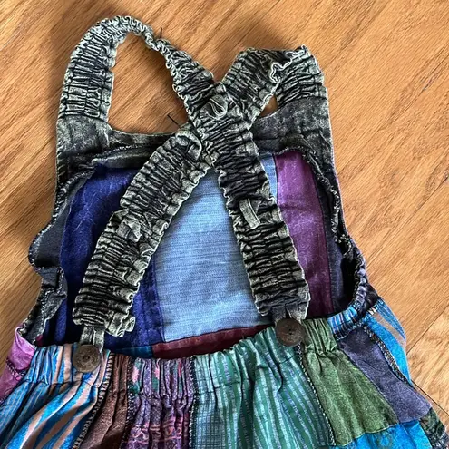 Boho Patchwork /One of a kind Romper Blue