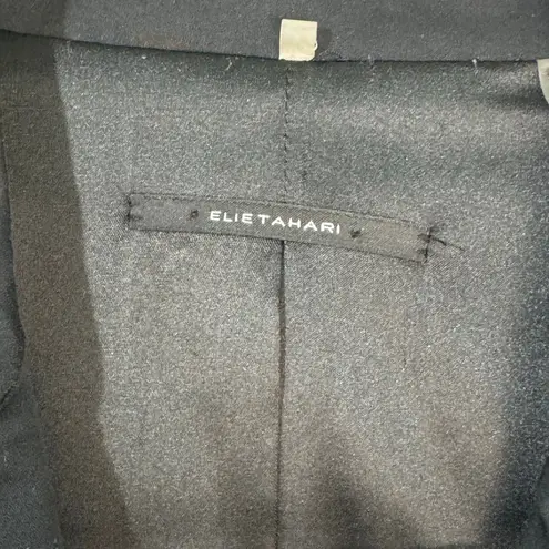 Elie Tahari Snap Button Closure Notched Lapel Collar Size Medium Black Blazer