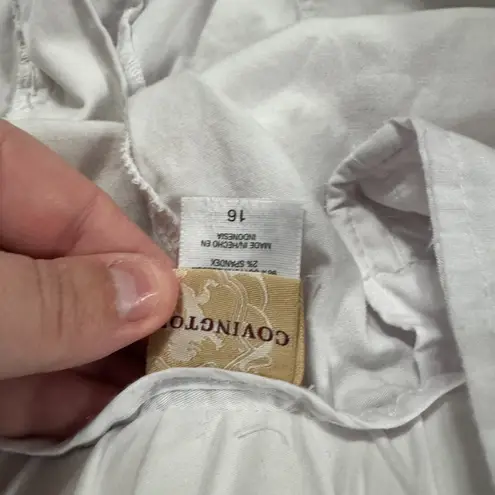 Vintage Covington White Capri Pants Women's Plus Size 16 Cotton & Spandex