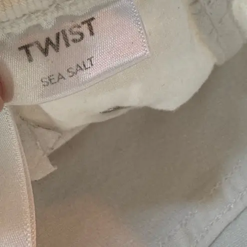 AMO Twist Sea Salt Jeans Distressed Slim Fit White Size 26