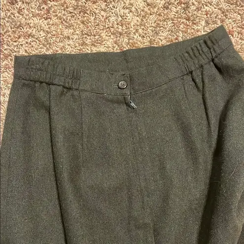 Leslie Fay Olive and Gold Maxi Pencil Skirt with Slit