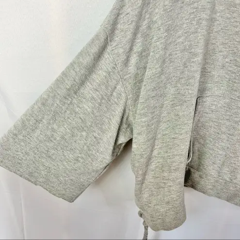 Cupcakes and Cashmere Gray Kadin Lace Up Relaxed Fit Hoodie L