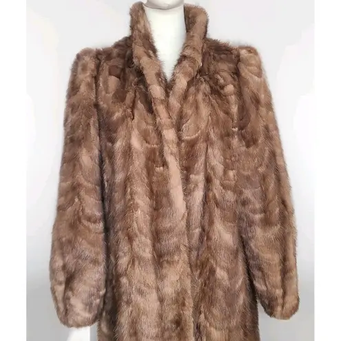 Vintage Long Brown Mink Sections Fur Coat Mint Size undefined
